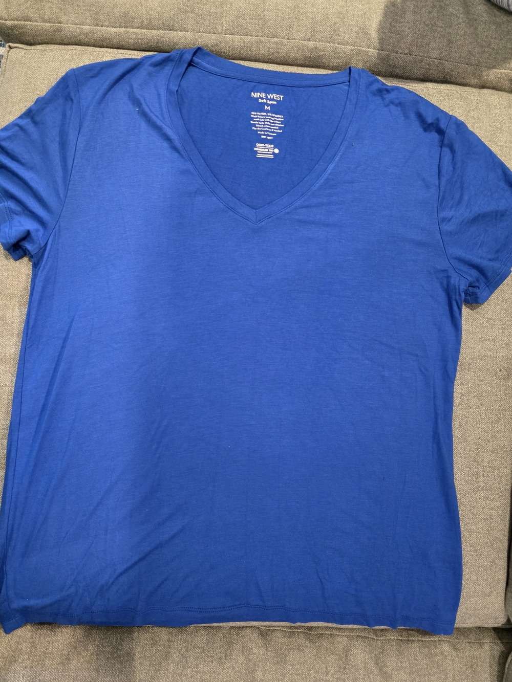 Nine West Royal Blue V-Neck Tee